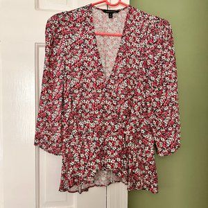 Floral wrap top. sz small